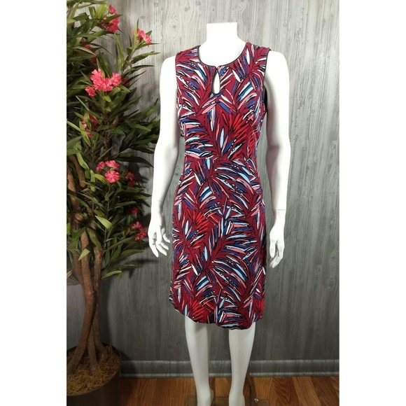 Lands' End Dresses & Skirts - Lands' End Ponte Knit Dress Keyhole Warm Cinnabar